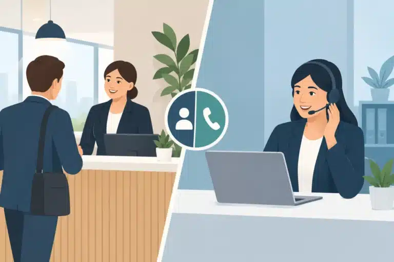 Intern reception versus telefonservice - hvad passer?